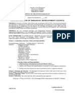 Reorganization of Barangay Development Council