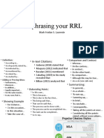 Paraphrasing Your RRL: Mark Froilan S. Laurente