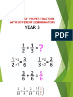 Addition of Proper Fraction With Different Denominators: Year 3