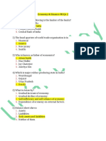 Economy & Finance MCQs 2 PDF