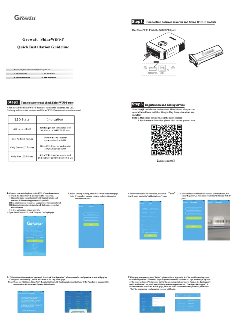 Growatt Shinewifi F Quick Installation Guideline Connection Between