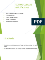 Fators Affecting Climate (Global Climatic Factors)