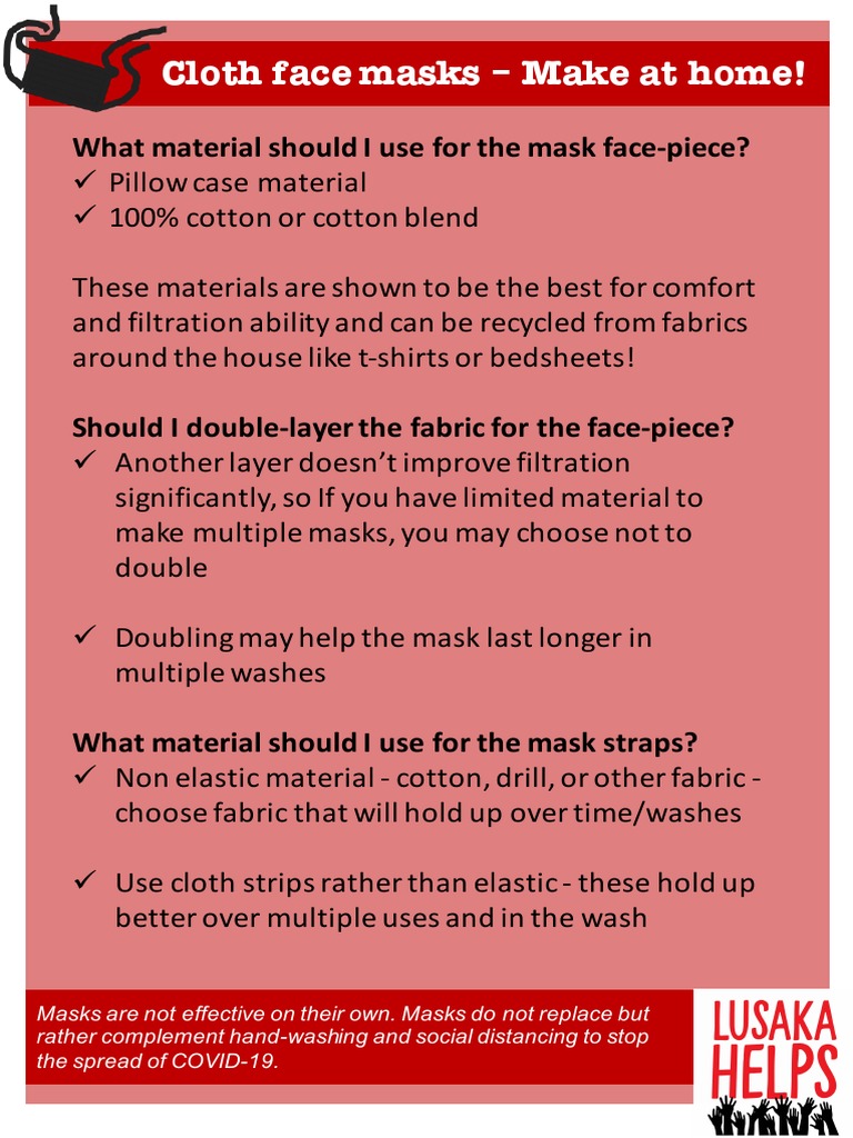 Cloth Face Masks - Make at Home!: What Material Should I Use For The ...