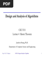 Design and Analysis of Algorithms: CSE 5311 Lecture 4 Master Theorem