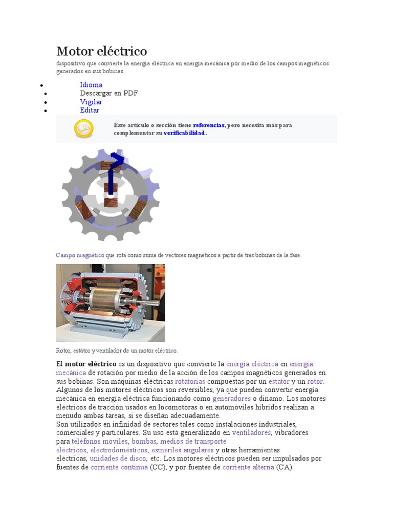 Motores Eléctricos | PDF | Motor eléctrico | Electromagnetismo