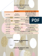 Class Schedule: Grade 7 - Jade