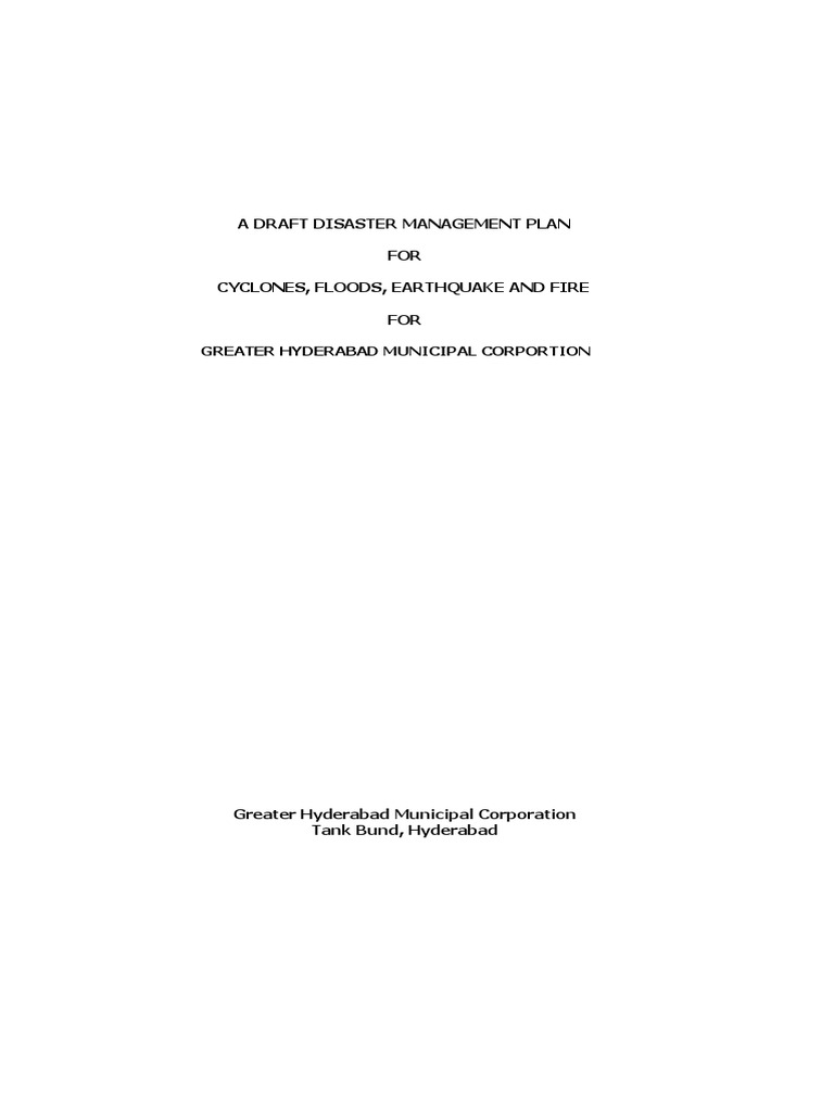 Hyderabad Disaster Management Plan | PDF | Emergency Management | Emergency