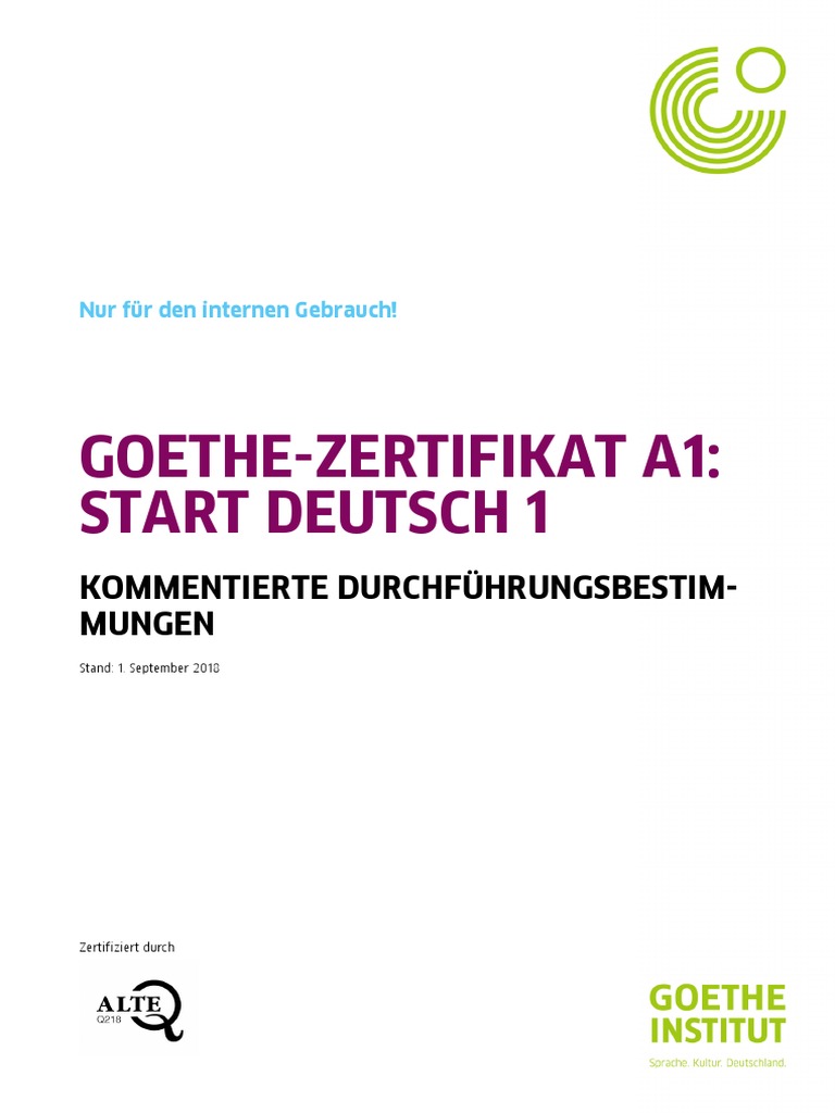 Institut beispiel goethe a1 prüfung A1 prÃ¼fung