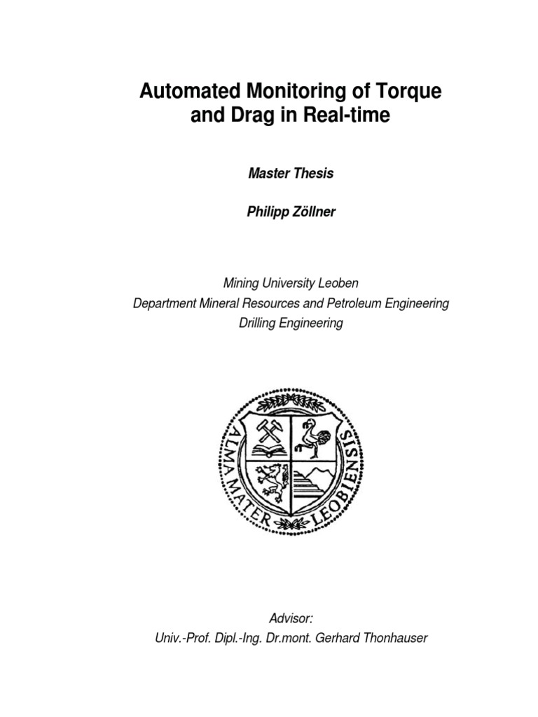 Real-time Torque and Drag Monitoring | PDF | Friction | Drilling Rig