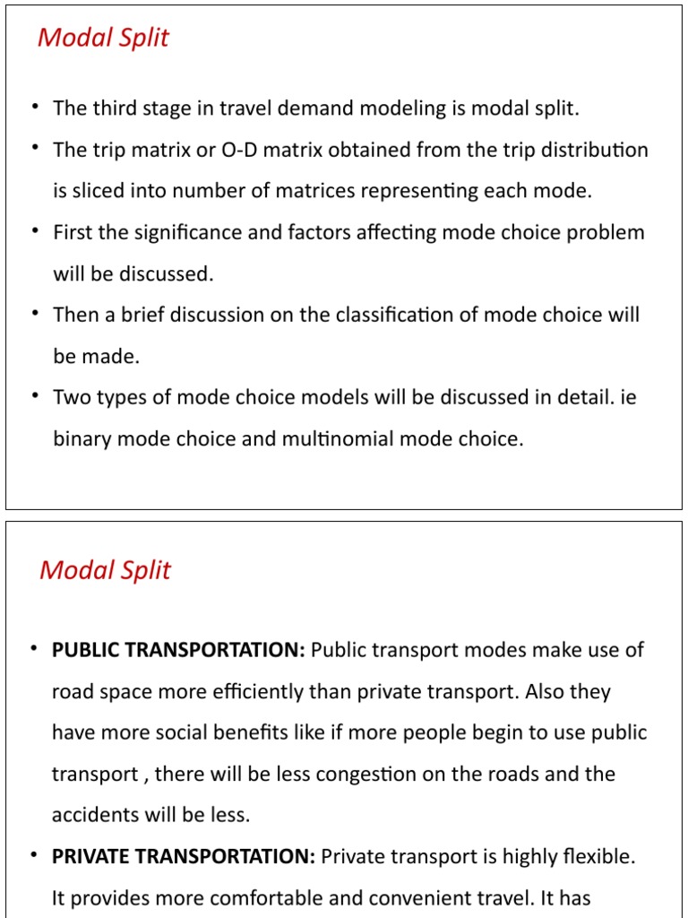 Understanding Modal Split in Transport | PDF | Logistic Regression ...