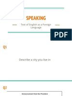Speaking: Test of English As A Foreign Language