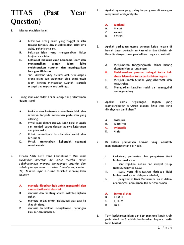 Soalan Past Year Hubungan Etnik Upsi - Persoalan t