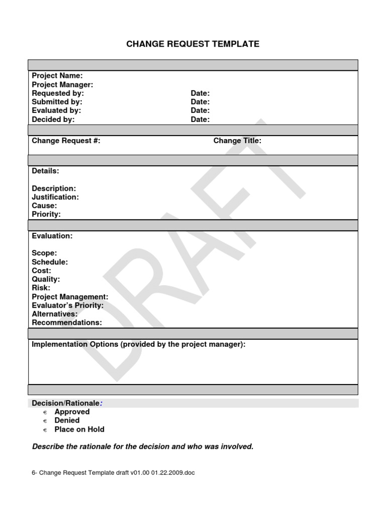 Change Request Process Template | PDF | Risk | Project Management