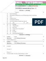 Summative Assessment - I, 2014 Solution ENGLISH (Communicative) Class - X