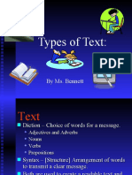 Types of Text:: by Ms. Bennett