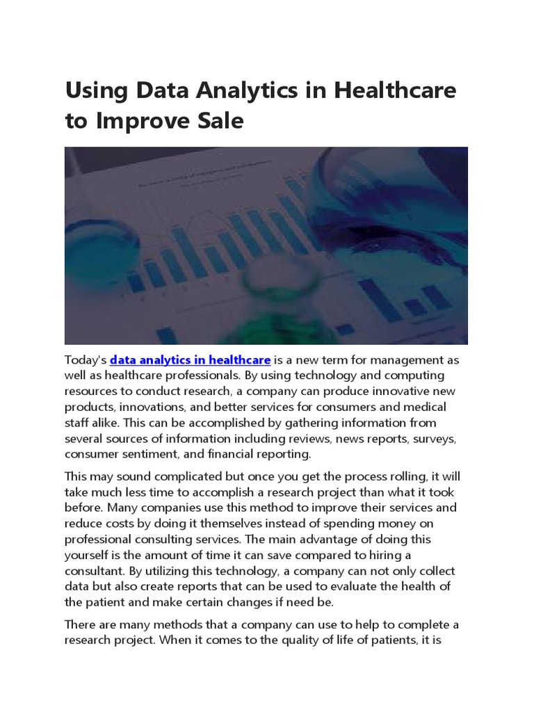 Data Analytics for Healthcare Sales Growth | PDF | Analytics ...