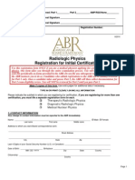 Radiologic Physics Registration For Initial Certification: For Office Use Only