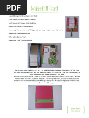 Waterfall Card Instructions