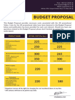 Budget Proposal: Product Name Actual Cost (Per Sec.) Cost For Ficc (Per Sec.)