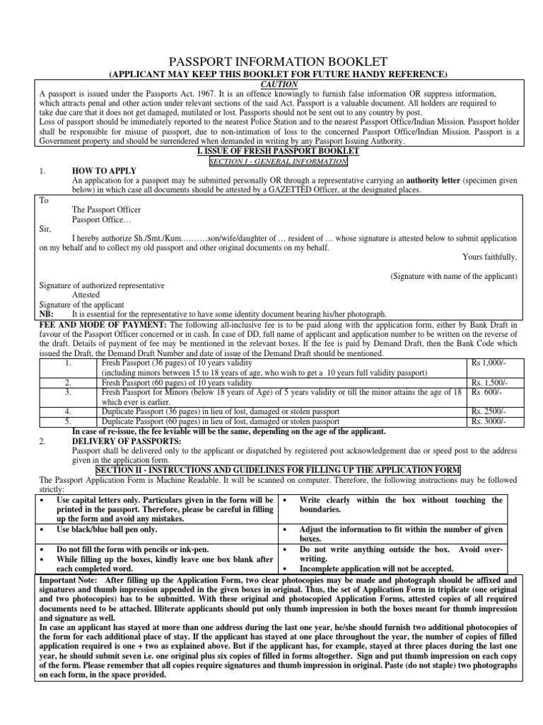 Passport Application Guidelines | PDF