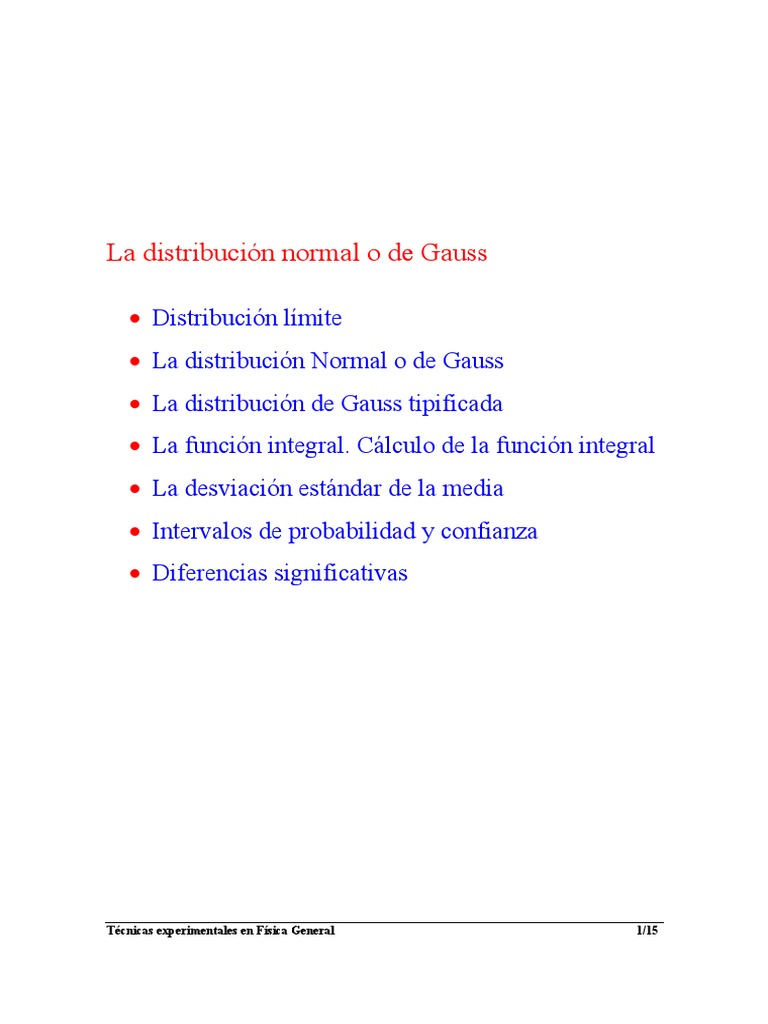 06 La Distribucion Normal o de Gauss PDF | PDF