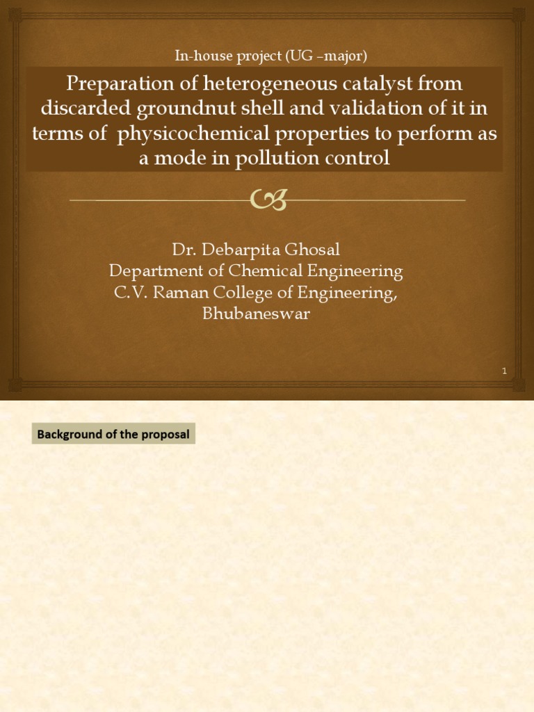 Groundnut Shell Catalyst for Pollution Control | PDF | Catalysis ...
