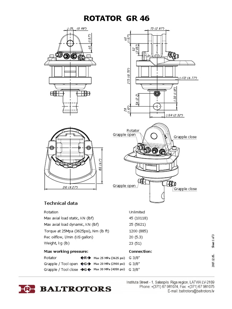 Rotator GR 46 Technical Specs & Parts List | PDF | Mechanical ...