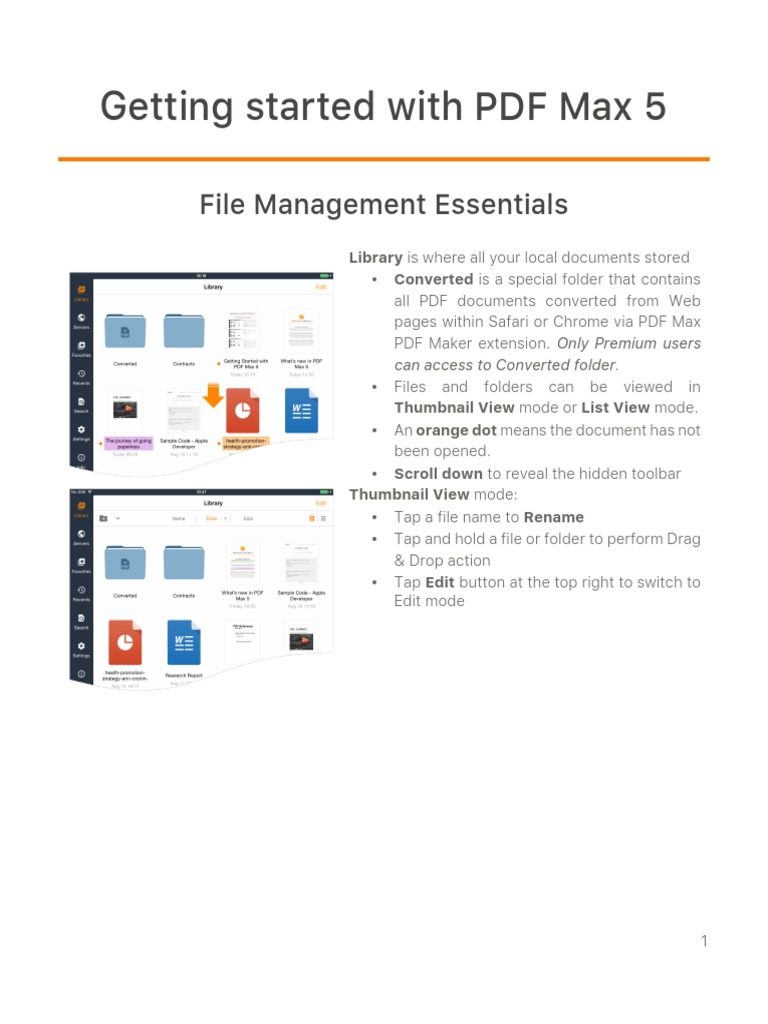 Getting Started With PDF Max 5 PDF | PDF | Ios | Apple Inc. Software