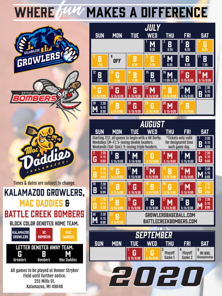 2020 Schedule Updated | PDF | Sports | Baseball Teams