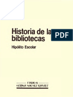 Historia de Las Bibliotecas - Hipolito Escolar Sobrino PDF