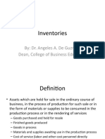 Inventories: By: Dr. Angeles A. de Guzman Dean, College of Business Education