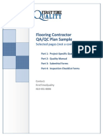 Flooring Contractor QA/QC Plan Sample: Elected Pages (Not A Complete Plan)