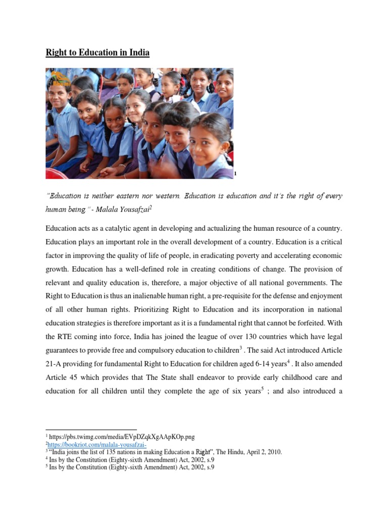 Right to Education in India Explained | PDF | Supreme Court Of India ...
