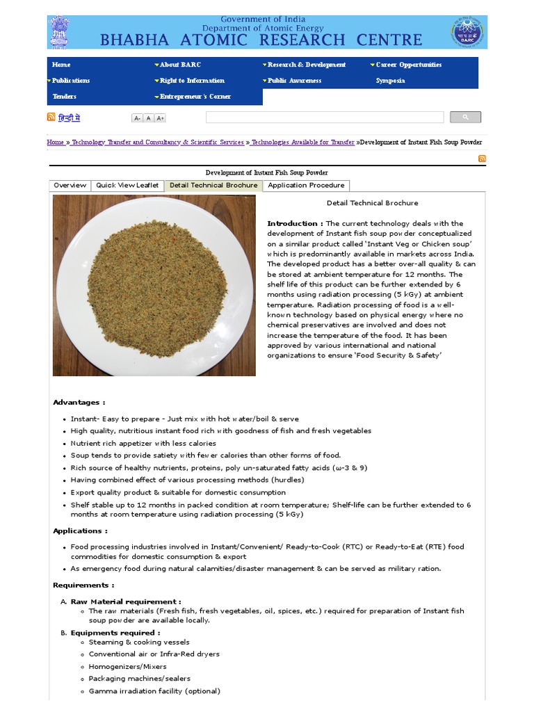 Development of Instant Fish Soup Powdert | PDF | Shelf Life | Foods