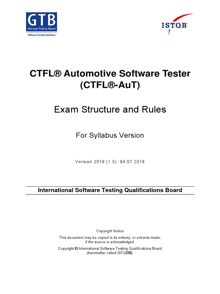 CTFL® Automotive Software Tester (Ctfl®-Aut) : Exam Structure and Rules ...