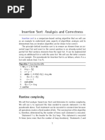 Insertion Sort: Analysis and Correctness: Runtime Complexity