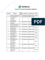 Matriz Curricular - Engenharia Ambiental - Estácio de Sá