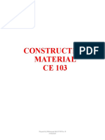 Construction Material CE 103: Prepared by Muhammad Adil 19 CE Sec B Swedishryk