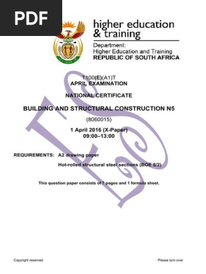 N5 Building And Structural Construction April 16 Pdf Beam Structure Stairs