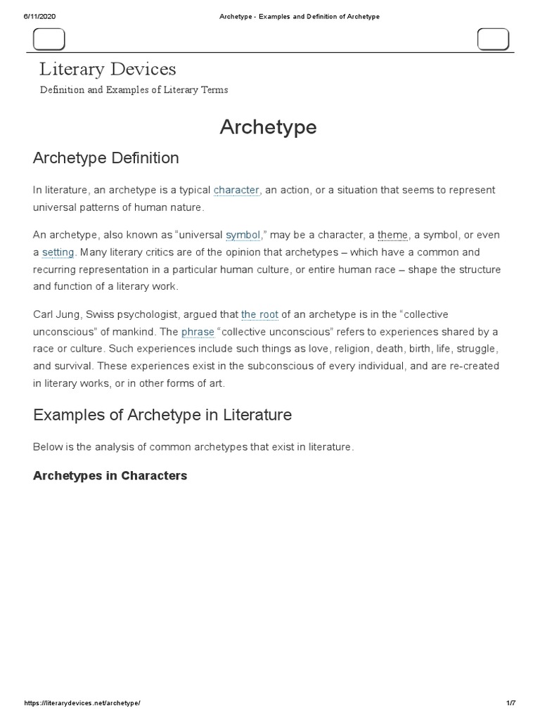 Archetype - Examples and Definition of Archetype PDF | PDF | Archetype ...
