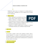 PROGRAMA DE LIMPIEZA Y DESINFECCIÓN - Cerveza