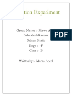 Filtration Experiment Group's Findings