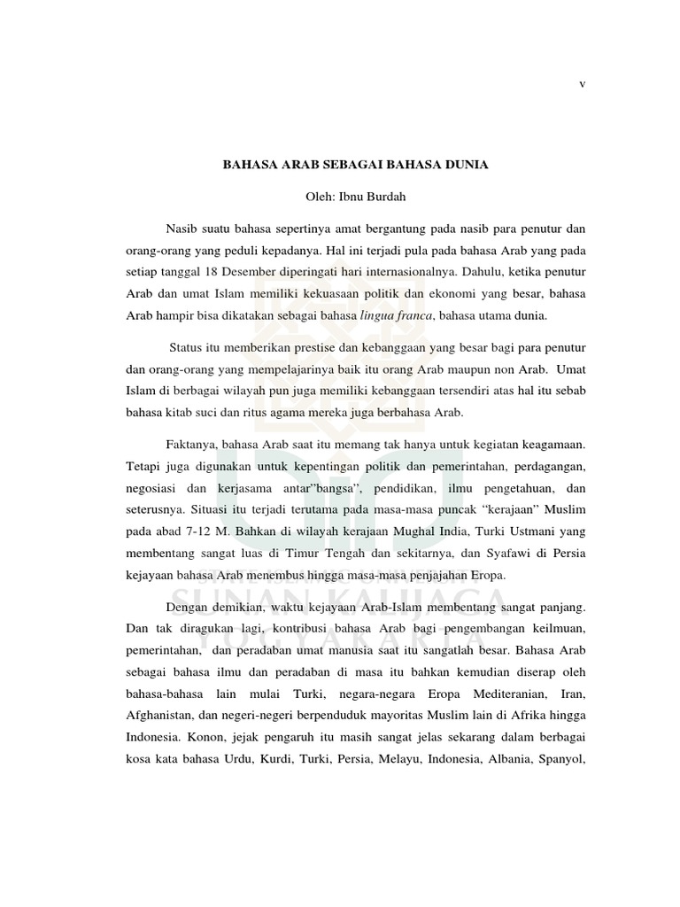 Ibnu Burdah Bahasa Arab Sebagai Bahasa Dunia Pdf