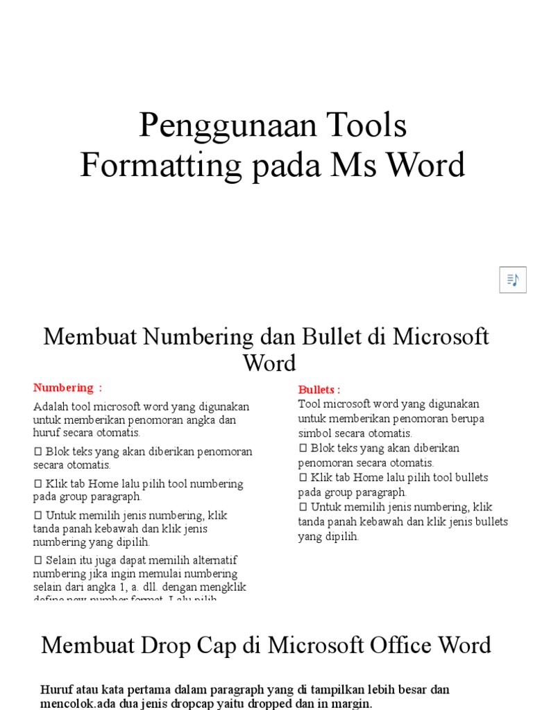 Panduan Tools Ms Word | PDF | Karier & Perkembangan | Seni