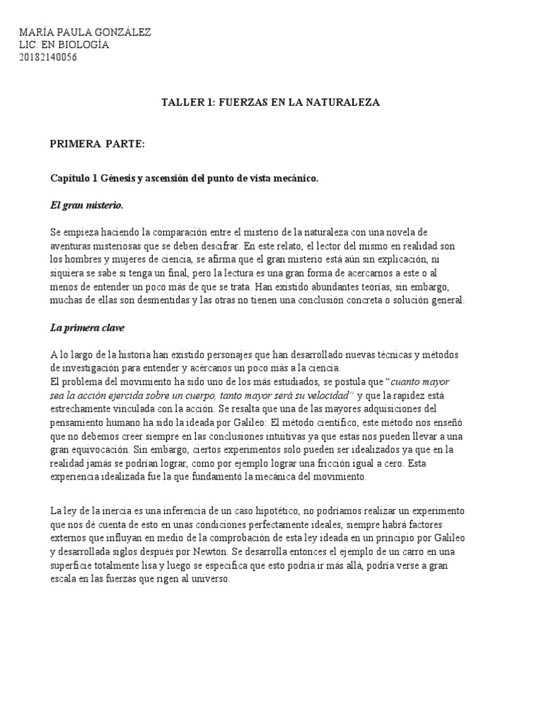 Fuerzas y Movimiento en la Naturaleza | PDF | Interacción fundamental ...