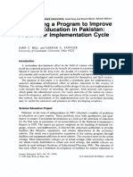 Developing A Program To Improve Science Education in Pakistan: Six Year Implementation Cycle