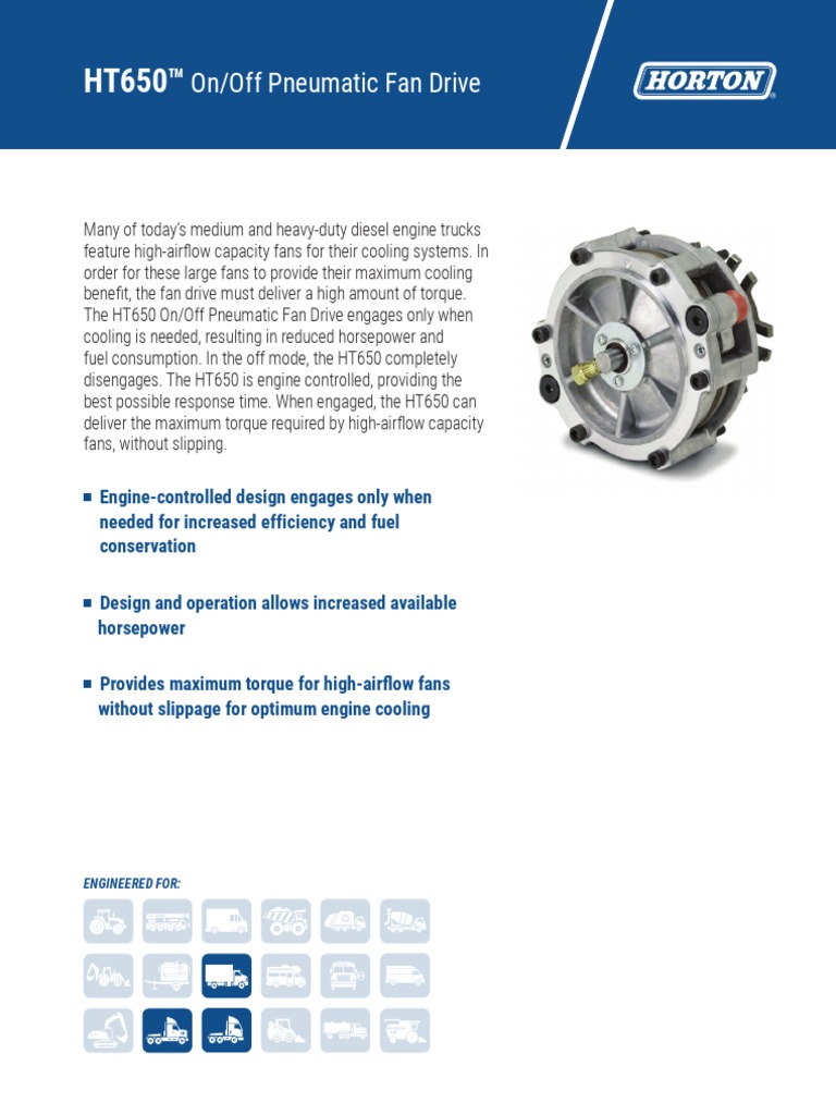 Horton ht650 On Off Pneumatic Fan Clutch PDF Energía y recursos