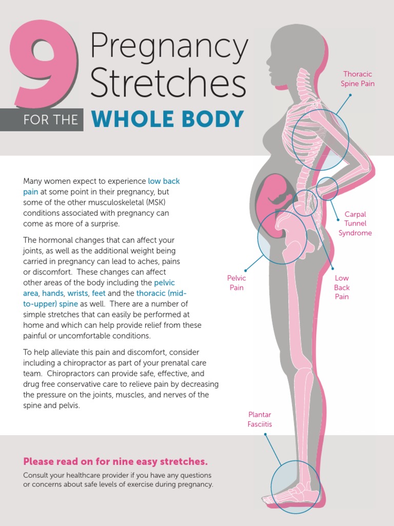 Effective Stretches for Pregnancy Pain Relief | PDF | Pelvis | Hand