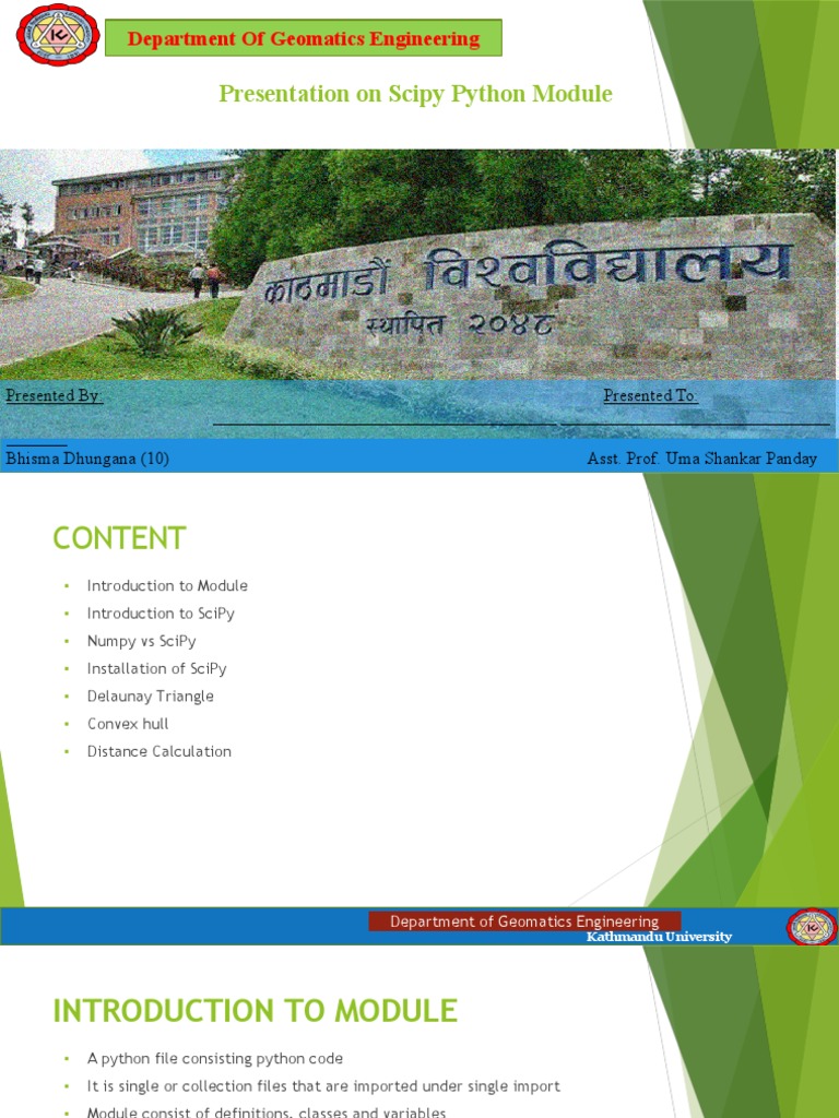 Presentation On Scipy Python Module | PDF | Geomatics | Python ...