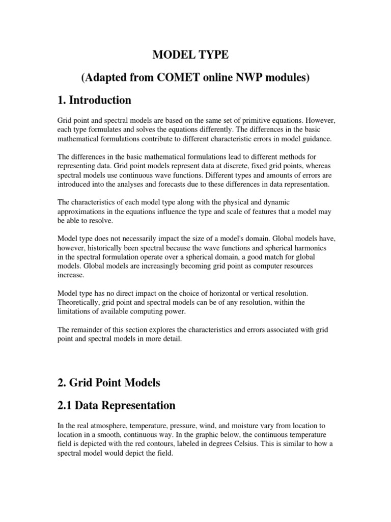 Grid Vs Spectral Models | PDF | Weather Forecasting | Numerical Weather ...